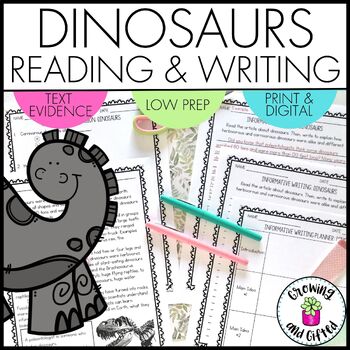 Preview of Dinosaurs Informative Writing and Reading Comprehension with Text Evidence