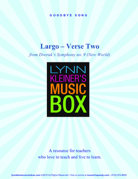 Preview of Goodbye Song: Largo Verse Two from Dvorak's Symphony no. 9