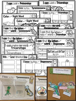 Dinosaurs Worksheets-Literacy, Math and Science dinosaur worksheets NO