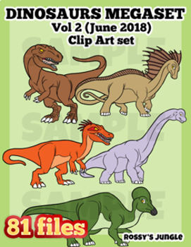 Preview of Dinosaurs MEGA Clip art Vol 2 -June 2018