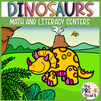 Preview of Dinosaurs Math Phonics Letters and Literacy Center Activities | Prehistoric