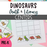 Dinosaurs Math and Literacy Centers for Preschool