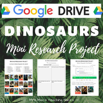 Preview of Dinosaurs Mini Research Project