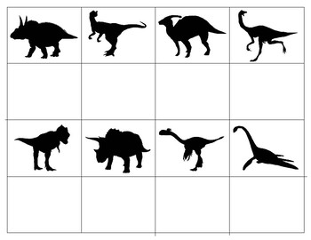 dinosaurs mini shadow matching cards by green tree montessori materials