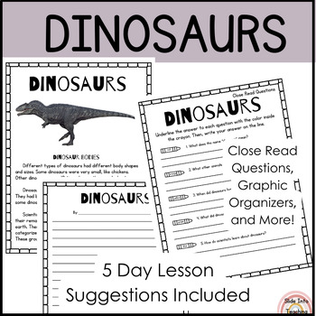 Preview of Dinosaurs Mini Unit | Dinosaurs Informational Passage | All About Dinosaurs