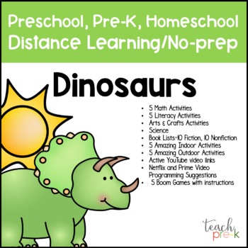 Preview of Dinosaurs No Prep Packet For Preschool, PreK, K, & Homeschool