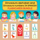 Dinosaurs Numbers 1-20 and alphabet in spanish. A bundle flashcards.