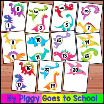 dinosaurs numbers counting 0 20 printables cards flashcards