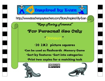 Free Printable Dinosaur Flashcards and Memory Game for Kids