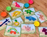 Dinosaurs Play Dough Mats, Printable Play Doh, Fine Motor Skills.