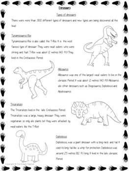 dinosaurs powerpoint and worksheets by the ginger teacher tpt