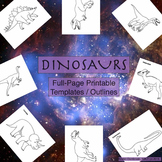 Dinosaurs Printable Full-Page Outline / Template / Colorin