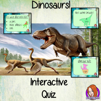 Preview of Dinosaurs Quiz   -  Paperless digital resource Interactive PDF Freebie