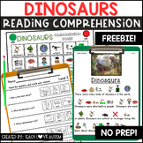 Dinosaurs Reading Comprehension with Visuals for Special E