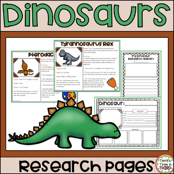 Preview of Dinosaurs Research Pages: Informational Reading and Writing Pages
