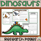 Dinosaurs Research Pages: Informational Reading and Writing Pages