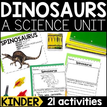 Preview of Dinosaurs Science Unit for Kindergarten | Dinosaur Activities | Dinosaur Craft