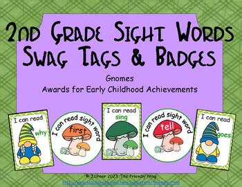 Preview of Gnomes Second Grade Award Tags & Badges