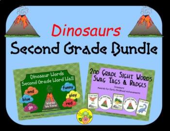 Preview of Dinosaurs Second Grade Word Wall Bundle