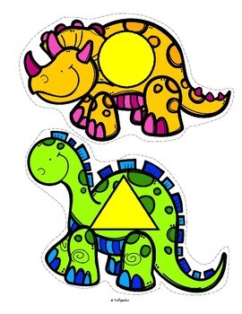 Preview of Dinosaurs Shapes for Preschool and Pre-K 12 Large Dinosaurs