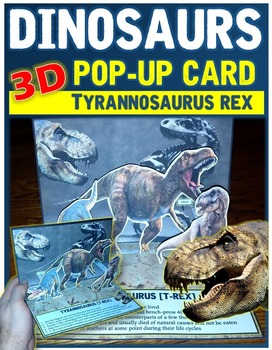 Preview of Dinosaurs: T-Rex pop-up card