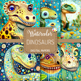 Dinosaurs - Transparent Watercolor Digital Art Paintings