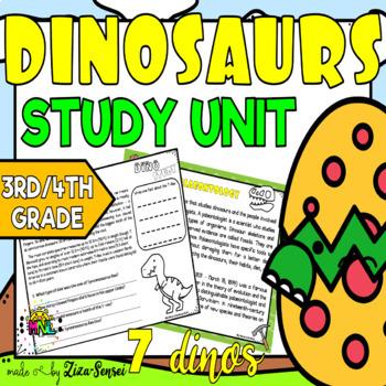 Preview of Dinosaurs Science Research Study Unit Pack Aus U.K. Ame