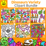 Dinosaurs Clipart Bundle | Prehistoric | Shaped Mazes | Pl