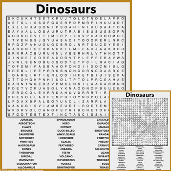 Preview of Dinosaurs Word Search