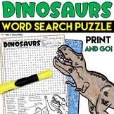 Dinosaurs Word Search Puzzle Dinosaur Word Find Puzzle Activity