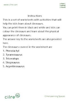 Preview of Dinosaurs - Worksheets