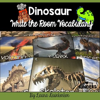 Preview of Dinosaurs Write the Room Vocabulary