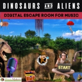 Dinosaurs and Aliens MUSIC Digital Escape Room with Option