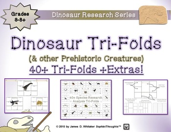 Preview of Dinosaurs and Prehistoric Creatures Research Tri-Folds