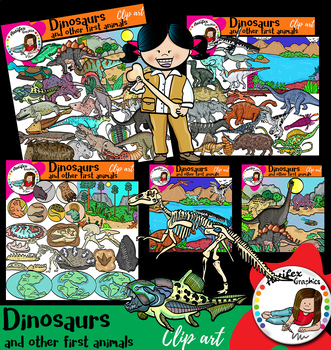 Preview of Dinosaurs and other first animals- 136 graphics!