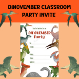 Dinovember Party Invitation Editable Template | Dinosaur T