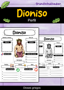 Preview of Dioniso perfil - Dioses griegos (Español)
