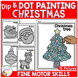 Dip-and-Dot Q-tip Painting Christmas Fine Motor Skills Activity