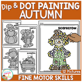 Dip-and-Dot Q-tip Painting Fall/Autumn Fine Motor Skills Activity