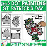 Dip-and-Dot Q-tip Painting St. Patrick's Day Fine Motor Sk