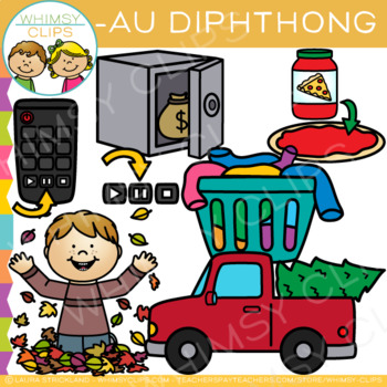 Preview of Diphthong Clip Art - AU Words