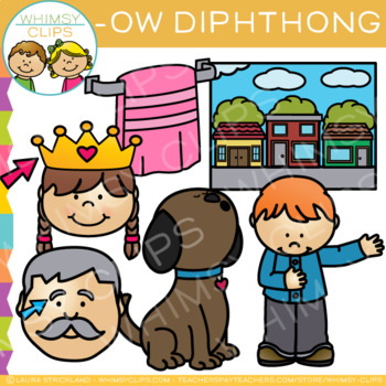 Preview of Diphthong Clip Art - OW Words