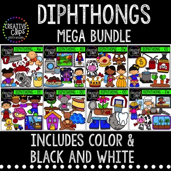 Preview of Diphthong Clipart Bundle {Creative Clips Clipart}