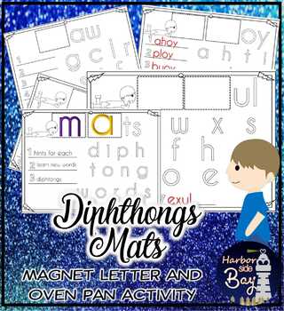 Preview of Diphthong Mats Magnetic Alphabet Letters and Oven Pan Mats 