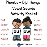 Diphthong OU OW Vowel Sounds Activity Packet and Worksheets