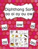 Diphthong Picture Sort (oo oy ow ou oi)