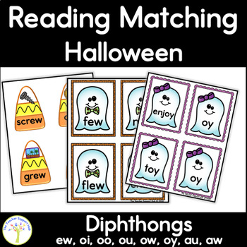Preview of Diphthong Sounds Matching Games for Halloween