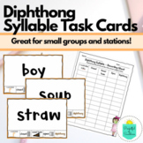 Diphthong Syllable Task Cards - Digital & Print (Syllable 