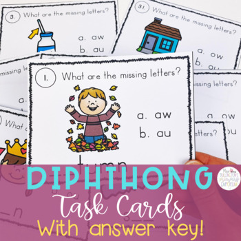 Preview of Vowel Digraph Activity Task Cards