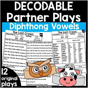 Preview of Diphthong Vowels Decodable Partner Plays Phonics Fluency Practice